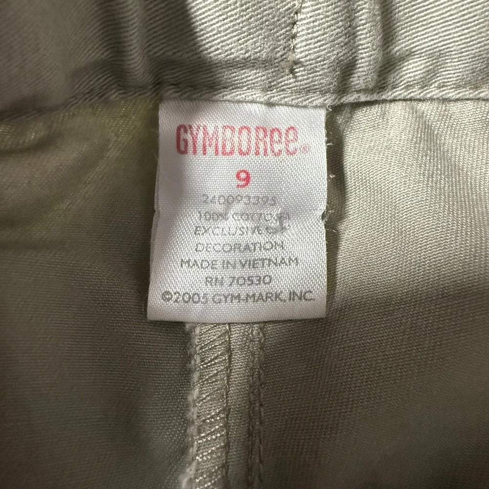 Y2K Style Gymboree Girls Adjustable Gray Joggers Cargo Pants Floral size 9